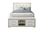 MADISON NATURAL/WHITE QUEEN BED
