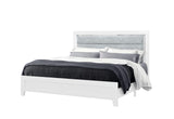 LUCCIA WHITE KING BED WITH LED