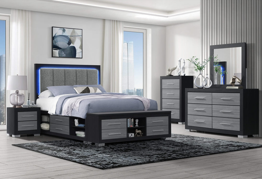 EMMA BLACK/GREY FULL BED GROUP