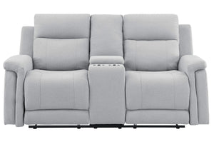 U1797 SOFÁ DE DOS PLAZAS RECLINABLE CON CONSOLA GRIS