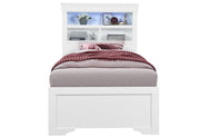 POMPEI METALLIC WHITE BOOKCASE TWIN BED SIDE RAILS