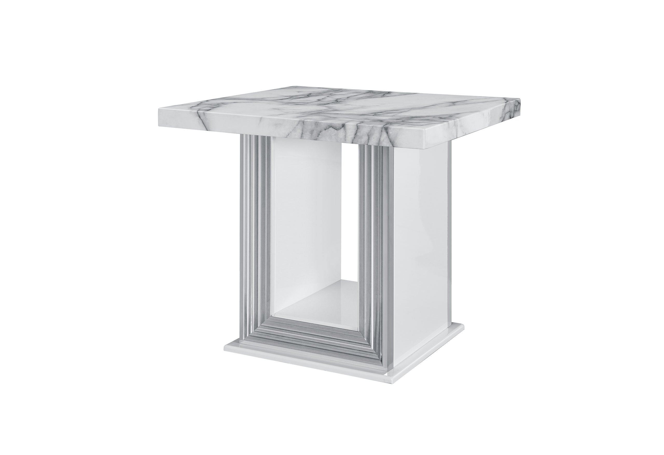 YLIME WHITE MARBLE END TABLE BASE