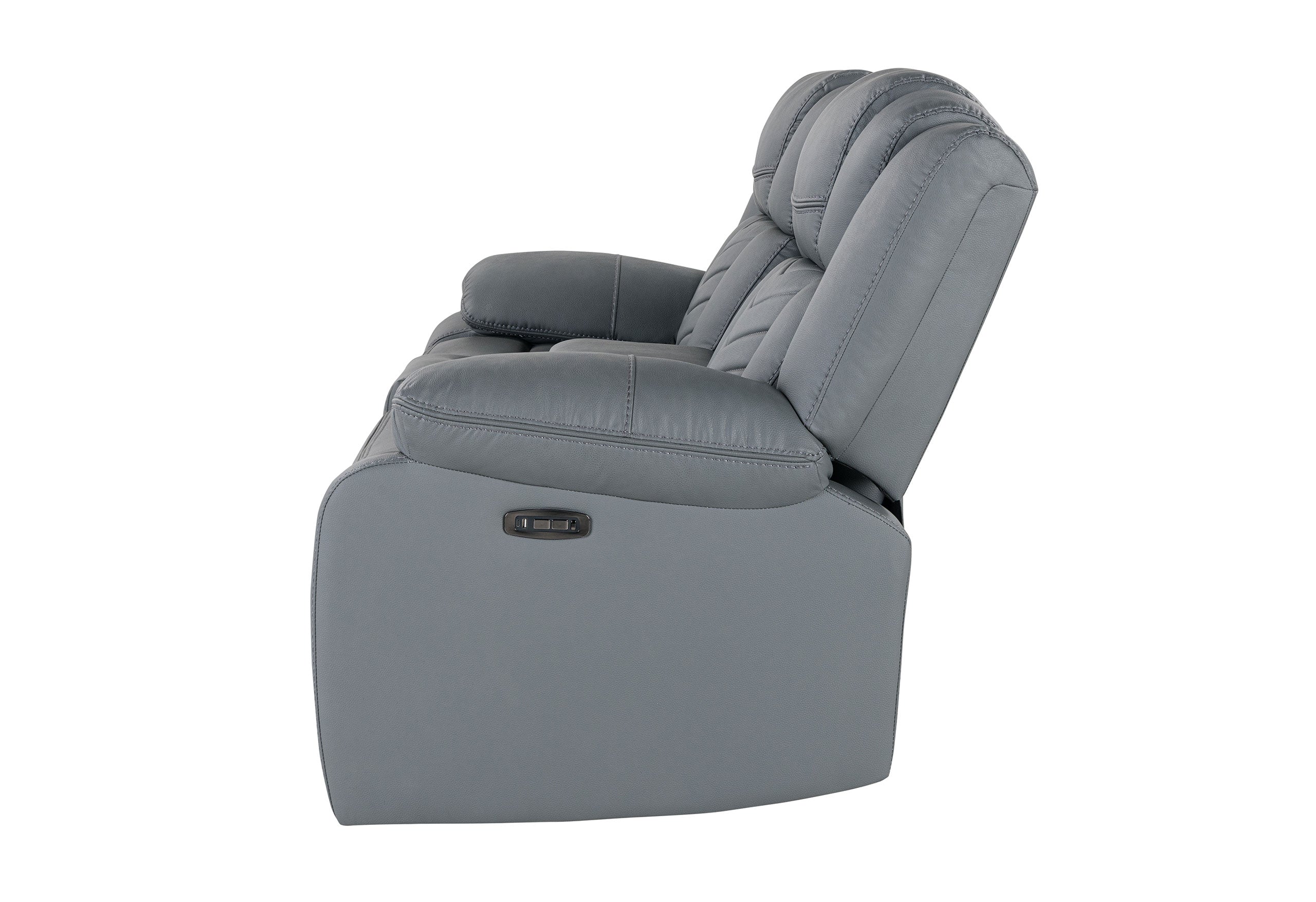 U7068 GREY 10 POWER CONSOLE RECLINING LOVESEAT WITH LED