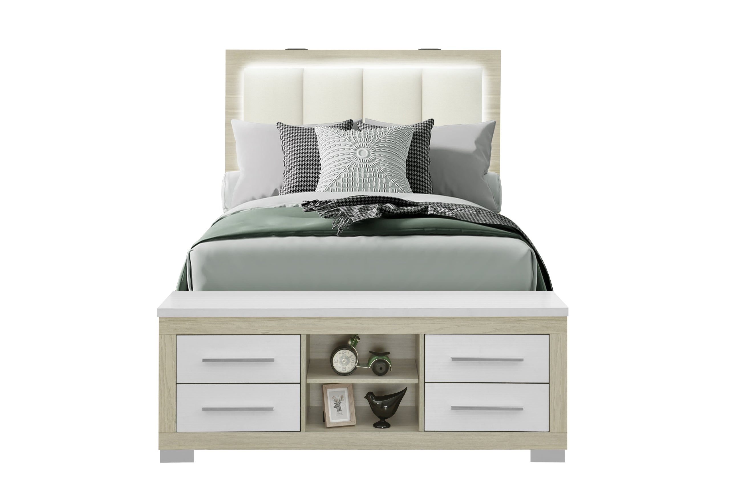 MADISON NATURAL.WHITE FULL BED