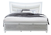 COLLETE WHITE KING BED HEADBOARD AND FOOTBOARD