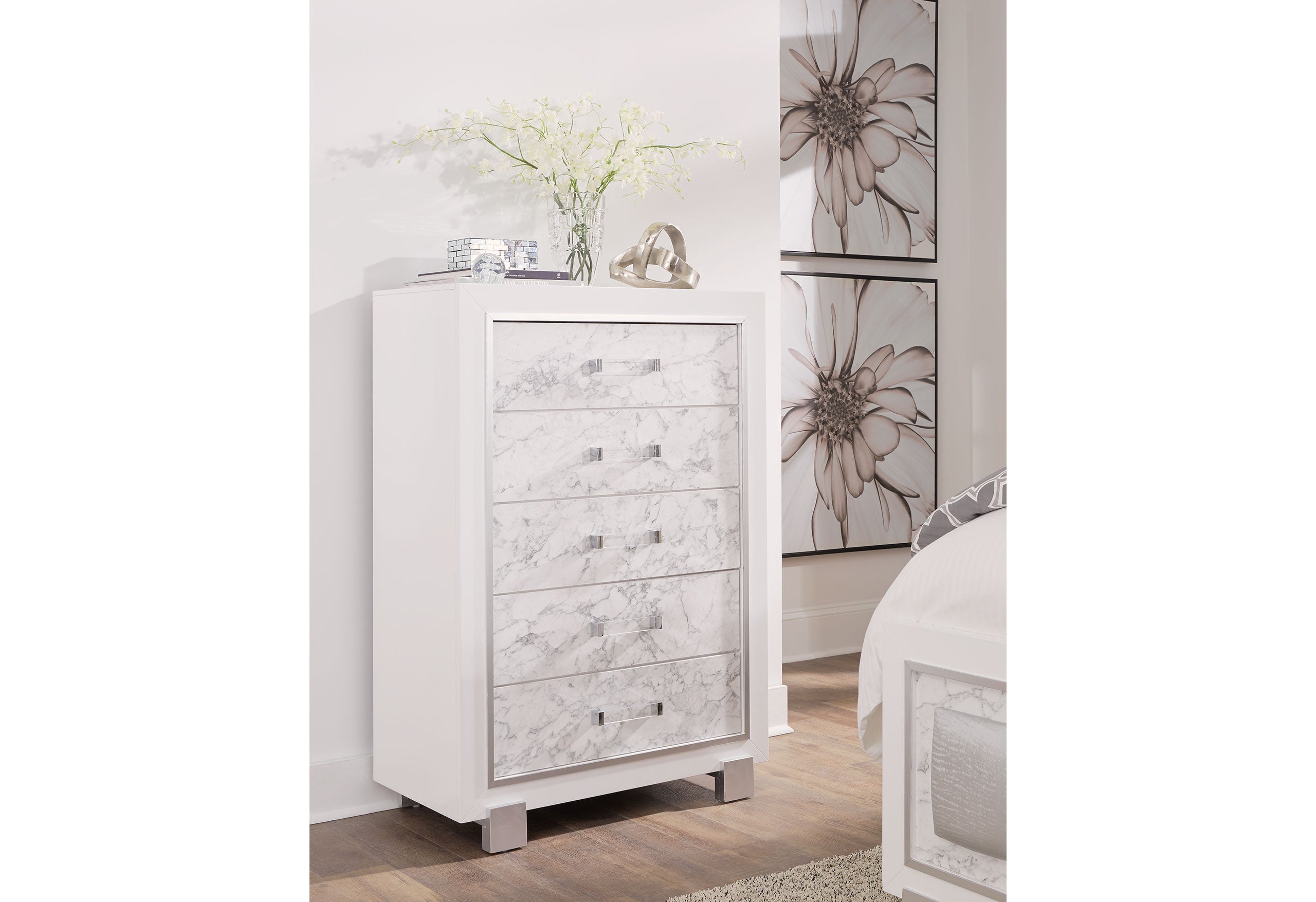 SANTORINI WHITE KING BED GROUP