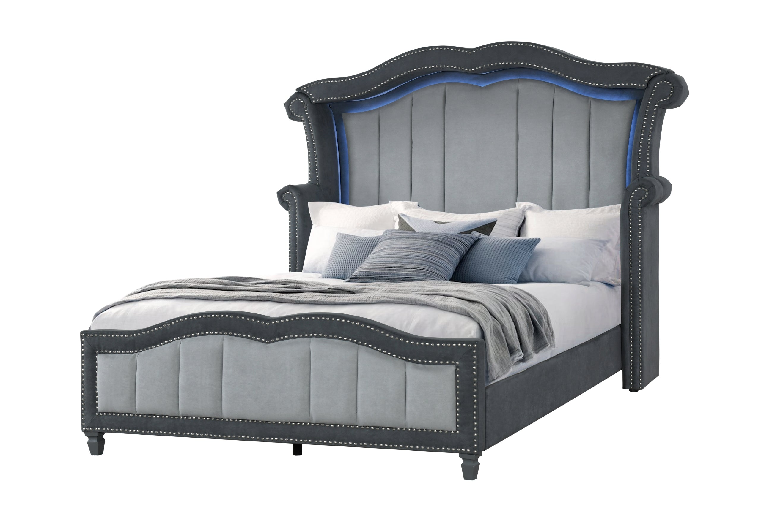 VANNA DARK GREY QUEEN BED