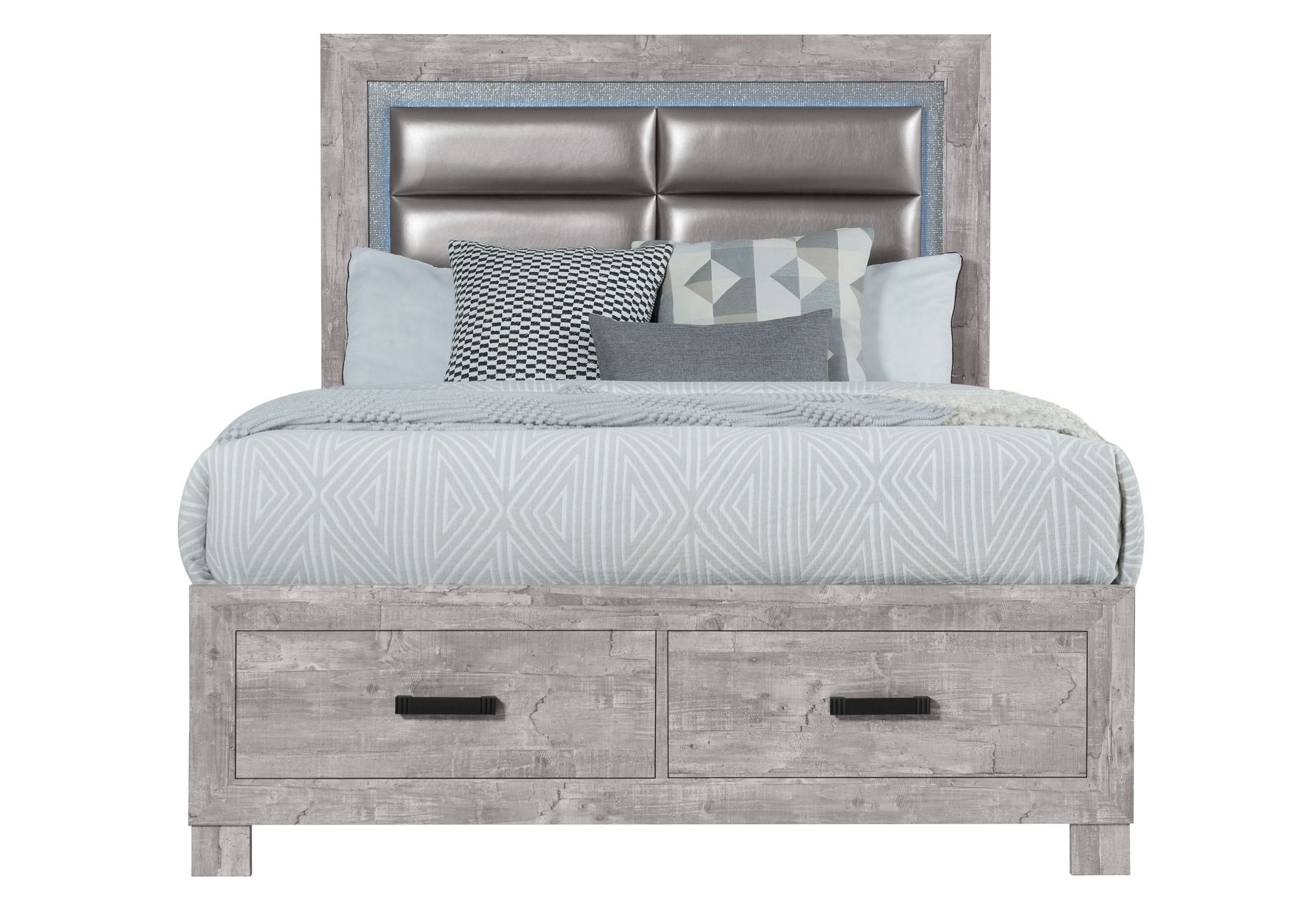 NOLAN GREY FULL BED STORAGE FOOTBOARD