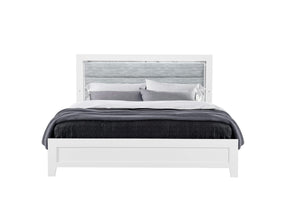 LUCCIA WHITE KING BED GROUP WITH LED
