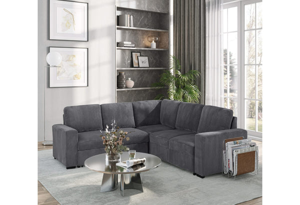 U2660 SECCIONAL GRIS SIN CHAISE Y SIN EXTRAÍBLE
