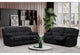 U250 EBONY RECLINING SOFA/CONSOLE RECLINING LOVESEAT