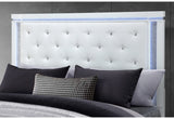 GRUPO DE CAMA QUEEN ALINA BLANCO CON LED