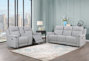 U1797 SOFÁ DE DOS PLAZAS RECLINABLE CON CONSOLA GRIS