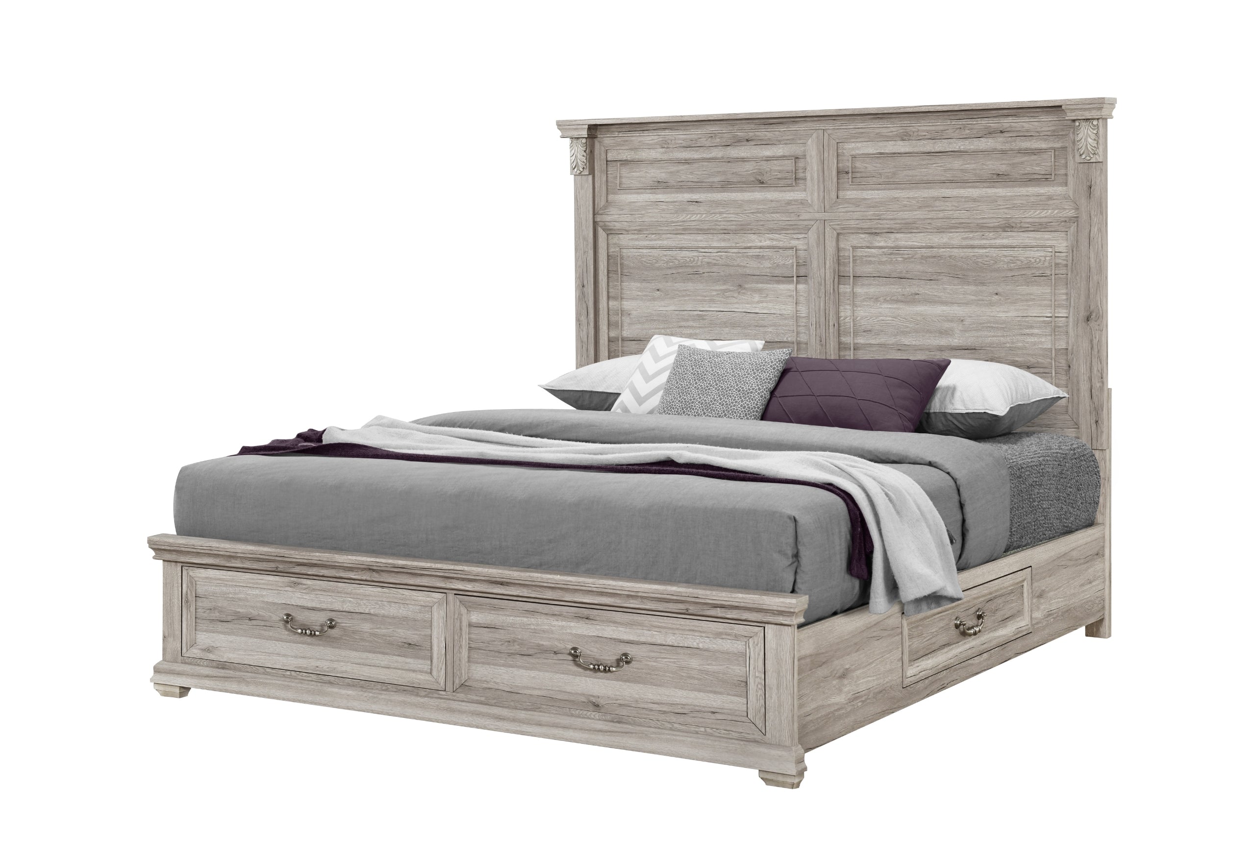 TATUM NATURAL QUEEN BED GROUP WITH STORAGE