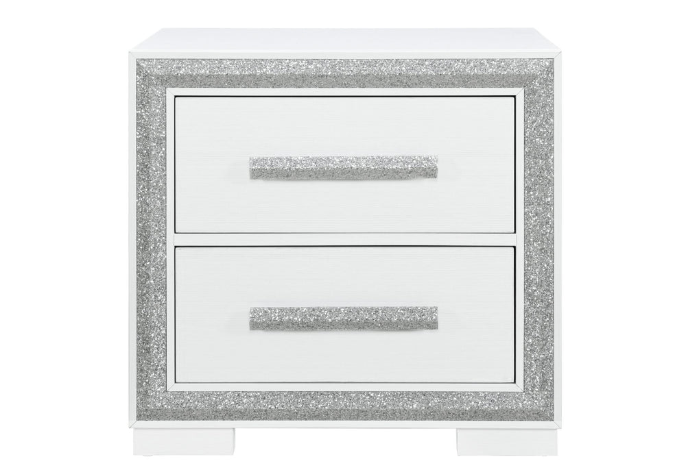 CAMA Y MESITA DE NOCHE ANDROS SILVER QUEEN