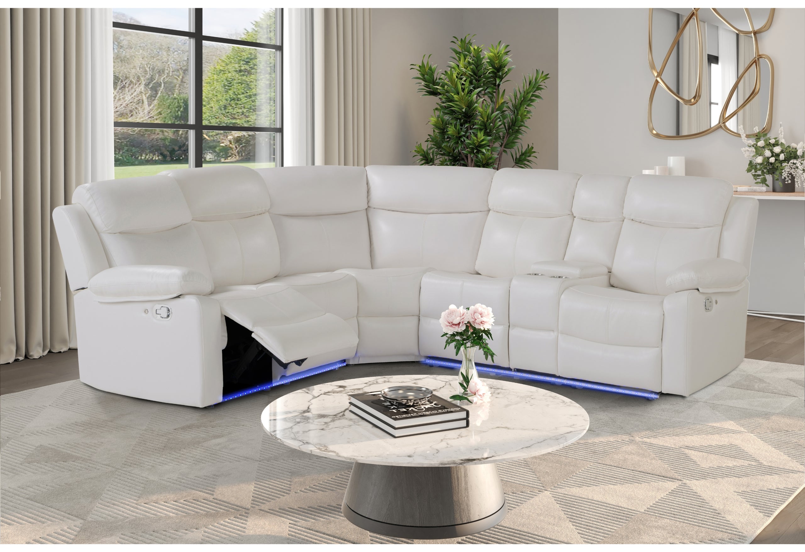 U6026 BLANCHE WHITE RIGHT ARM FACING SECTIONAL