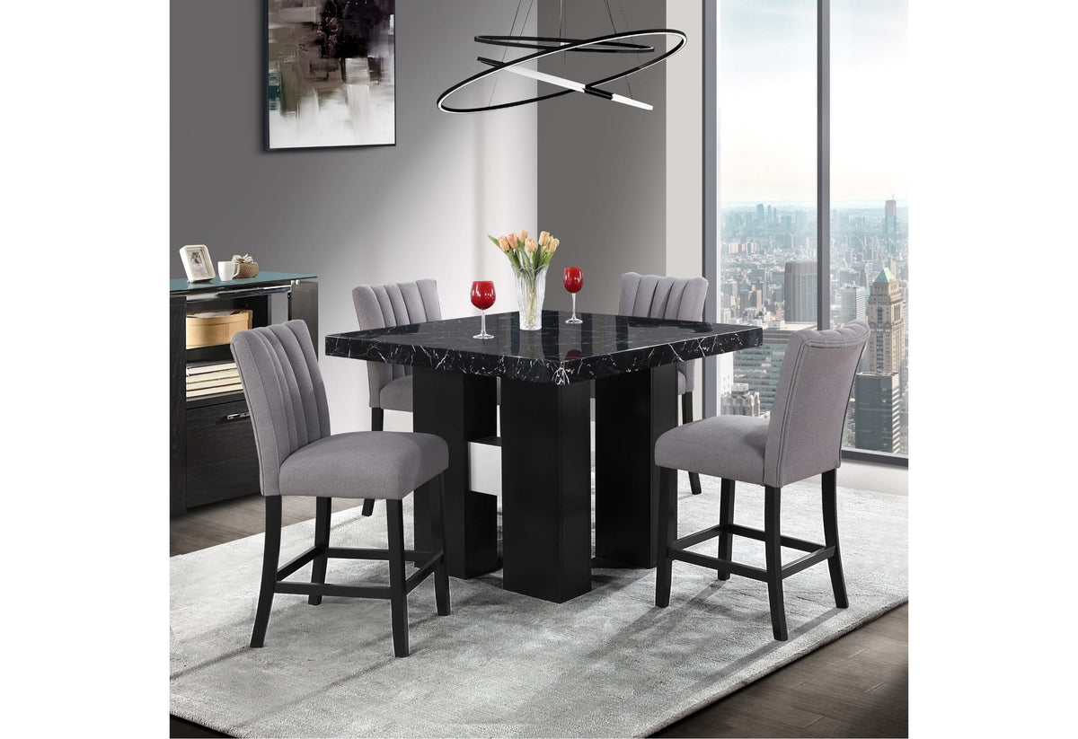 MESA DE BAR D04 NEGRA Y D8685BS GRIS