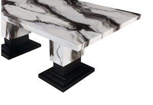 MESA DE COMEDOR D12 TAPA BLANCA/NEGRA