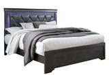 CAMA QUEEN POMPEI GRIS METALIZADO CON LED