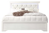 POMPEI METALLIC WHITE QUEEN BED WITH LED
