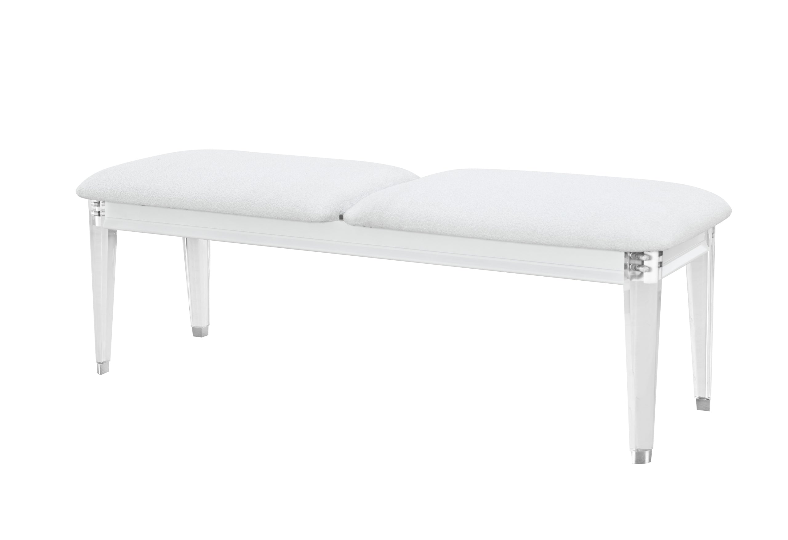 APOLLO GREY BENCH WITH ACRYLIC LEGS