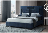 OSCAR NAVY BLUE KING BED NO WOOD TRIM