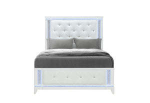 ALINA WHITE QUEEN BED  LED 5pc SET