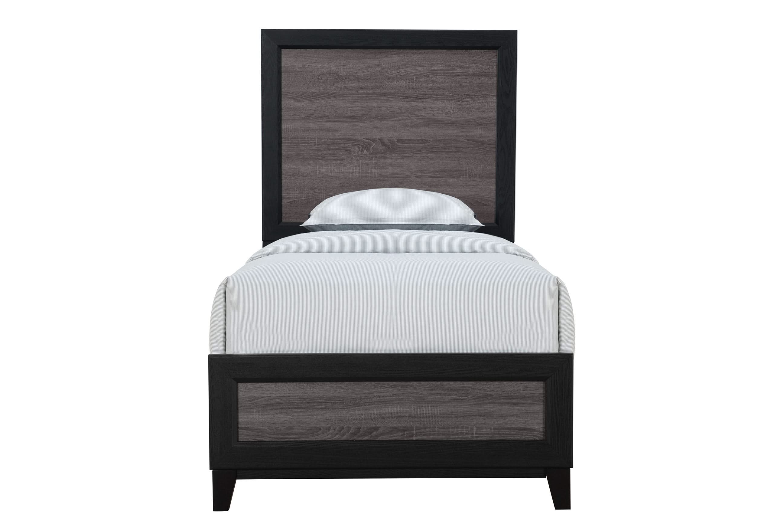 CAMA INDIVIDUAL LISBOA GRIS Y NEGRA