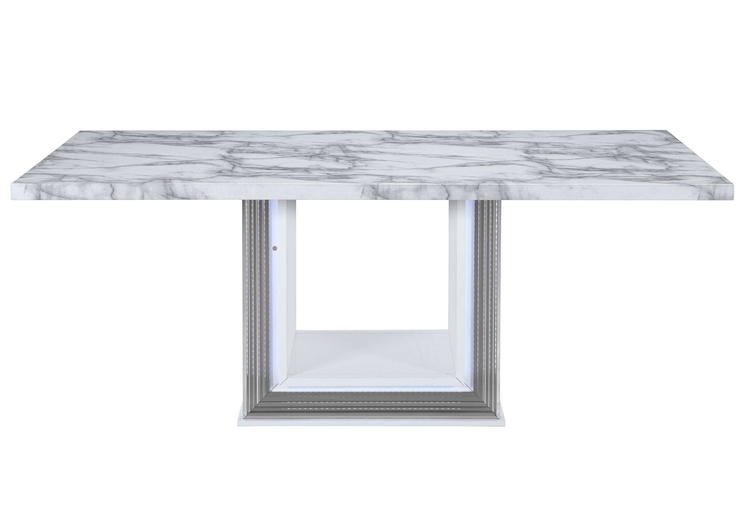 YLIME WHITE MARBLE DINING TABLE BASE WITH LED