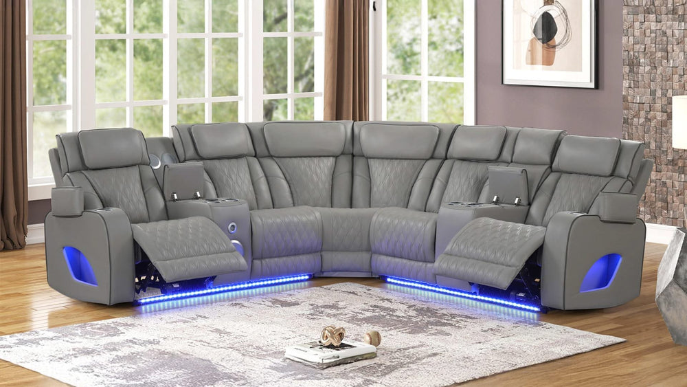 Masajeador seccional Fortuner con LED y sillones reclinables